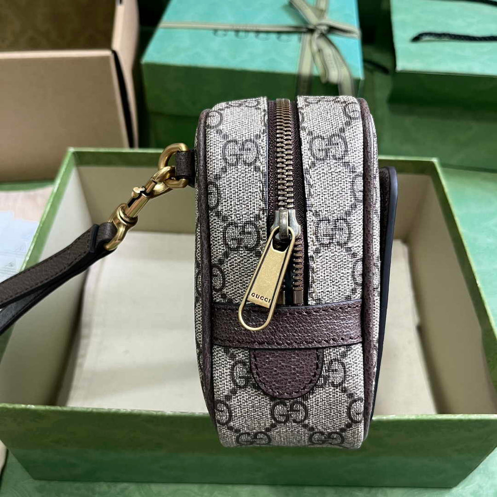 Gucci 760245 Ophidia GG pouch in beige and ebony Supreme