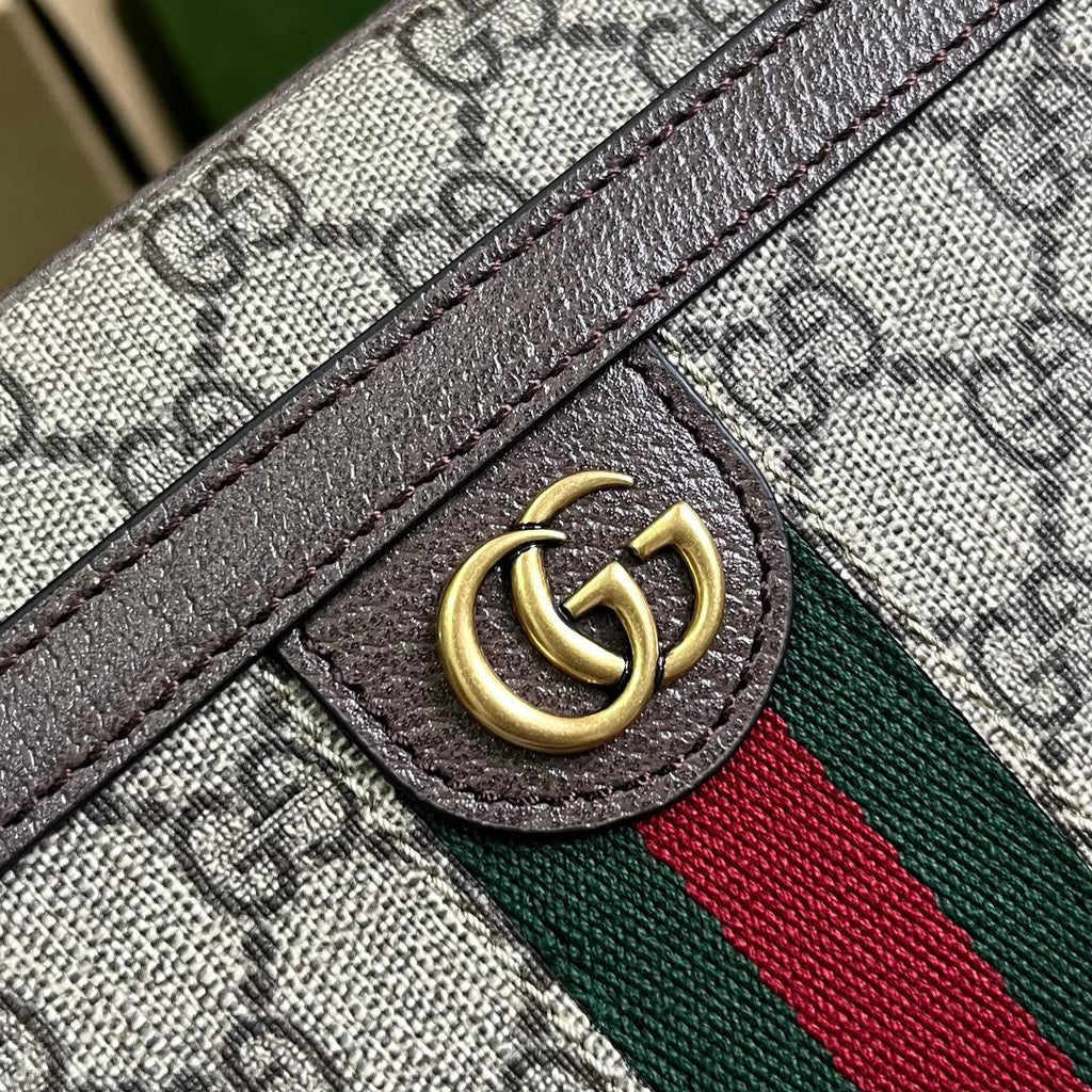 Gucci 760245 Ophidia GG pouch in beige and ebony Supreme