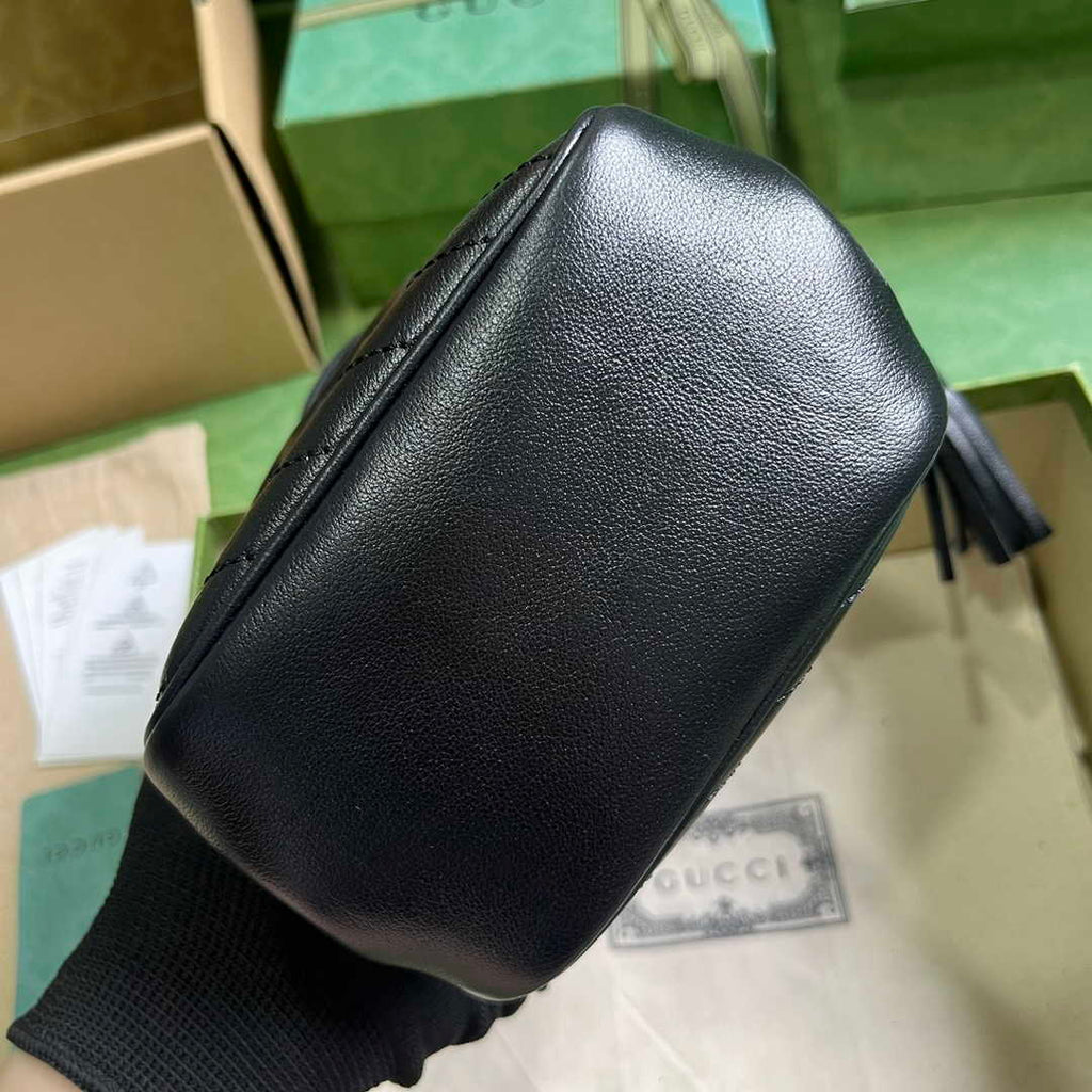 Gucci 760313 Blondie mini bucket bag in black leather