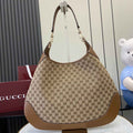 Gucci B large shoulder bag, 815924 in beige and dark brown