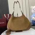 Gucci B medium shoulder bag, 834981 in brown GG suede