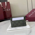 Gucci Bi-color GG card case 768248 green leather