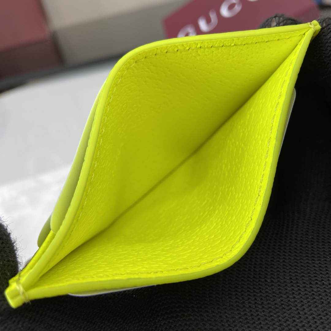 Gucci Bi-color GG card case 768248 green leather