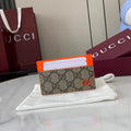 Gucci Bi-color GG card case 768248 orange leather