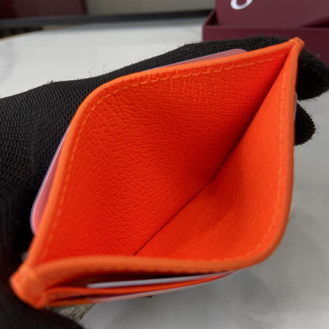 Gucci Bi-color GG card case 768248 orange leather