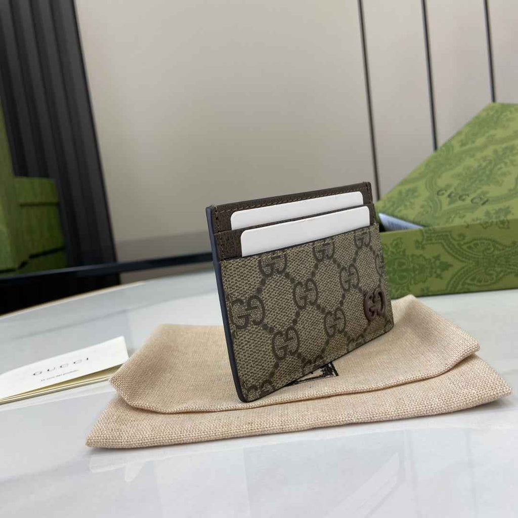 Gucci Bi-color GG card case 768248 coffee leather