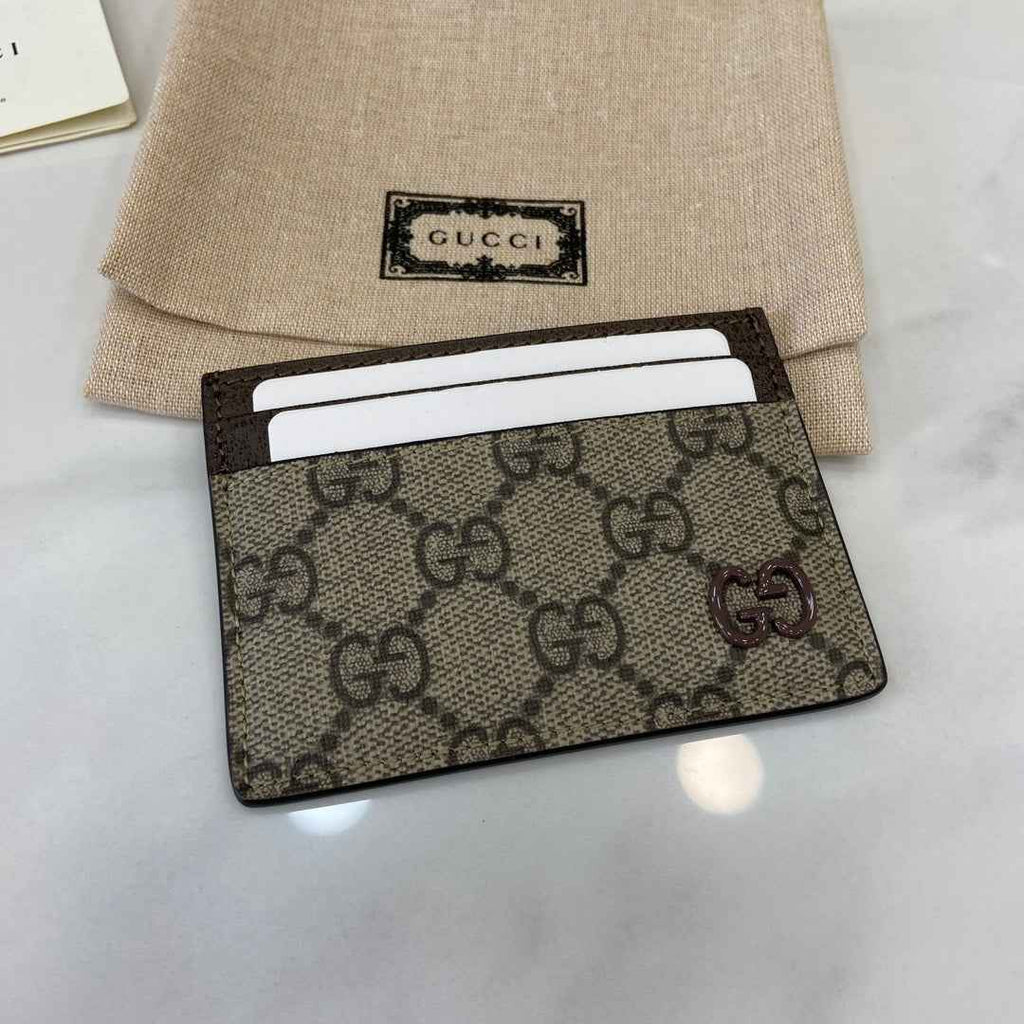 Gucci Bi-color GG card case 768248 coffee leather