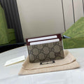 Gucci Bi-color GG card case 768248 wine red leather
