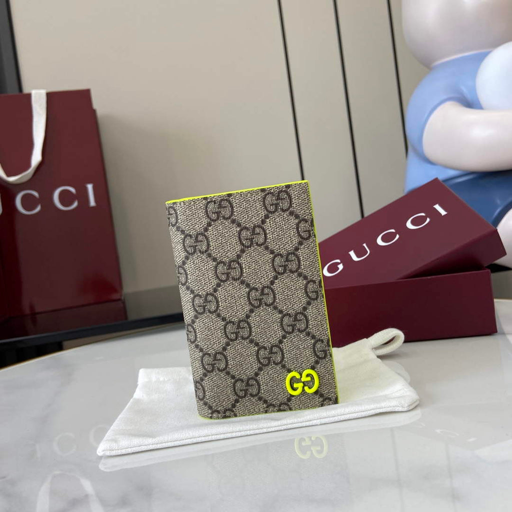 Gucci Bi-color GG long card case 768249 Green Leather