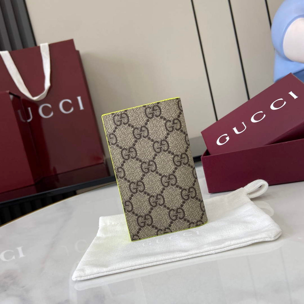 Gucci Bi-color GG long card case 768249 Green Leather