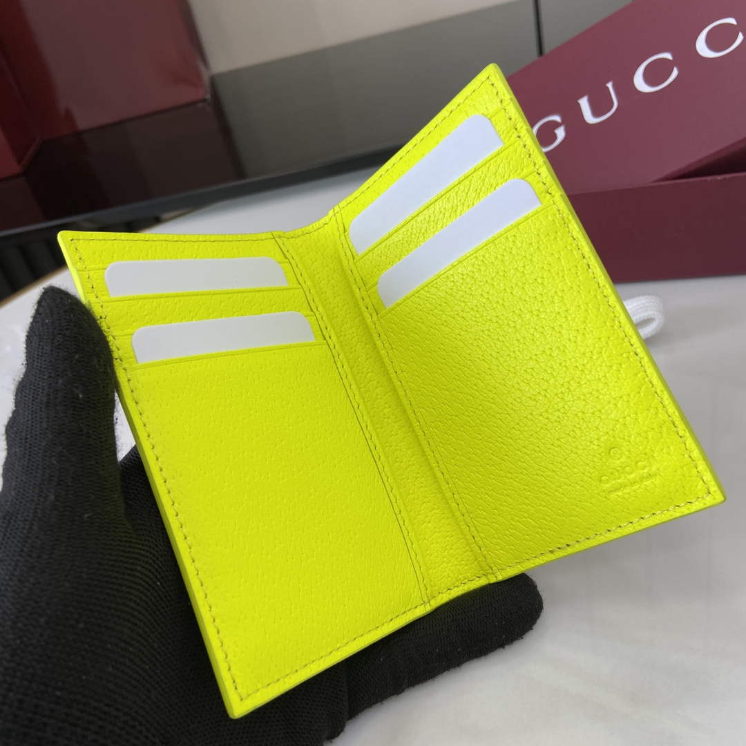 Gucci Bi-color GG long card case 768249 Green Leather