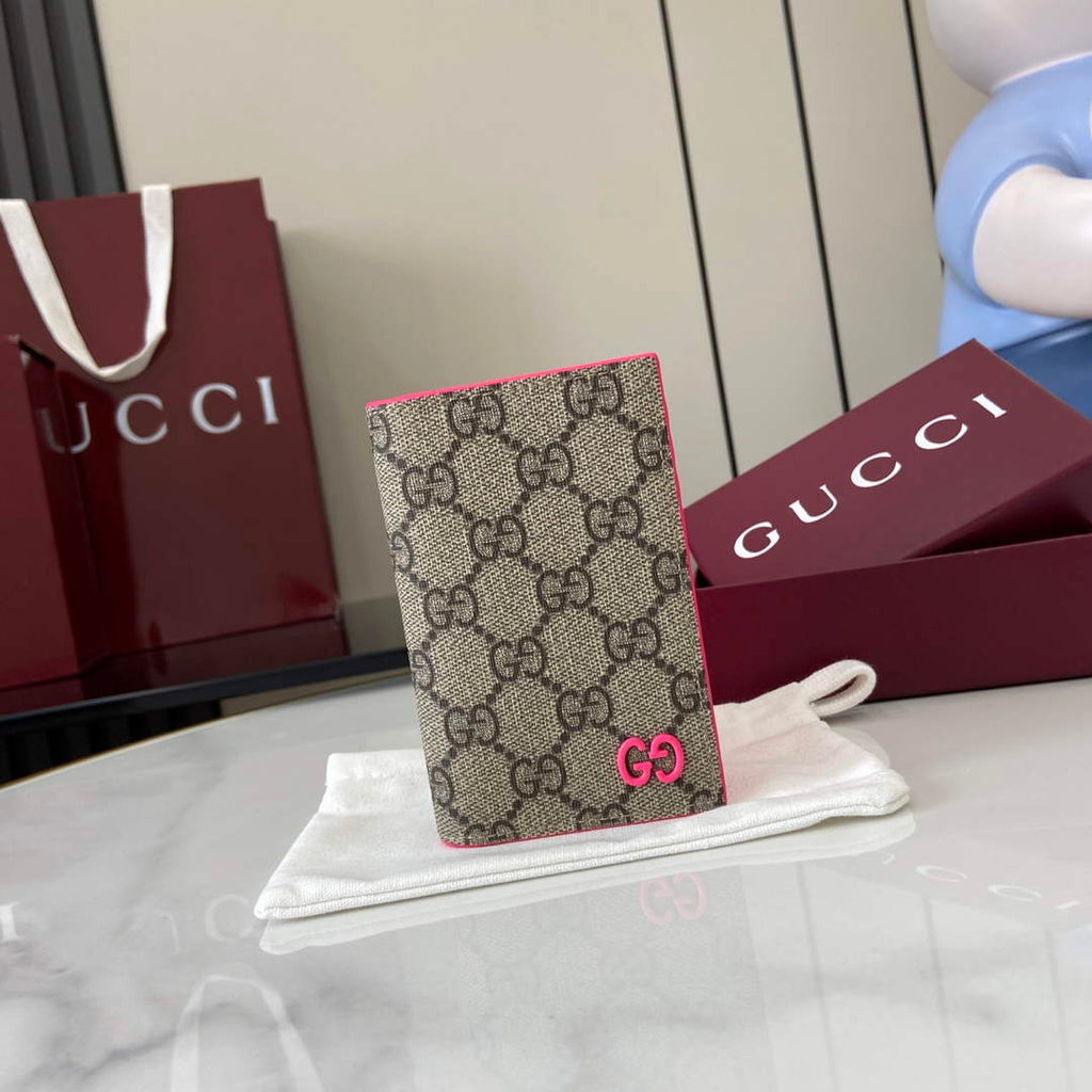 Gucci Bi-color GG long card case 768249 Plum Leather