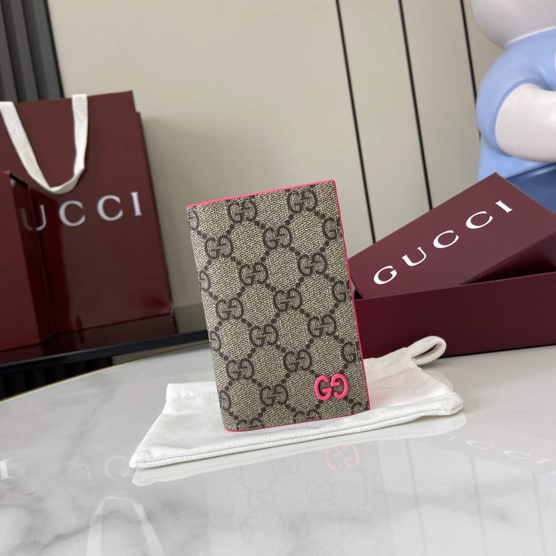 Gucci Bi-color GG long card case 768249 Plum Leather