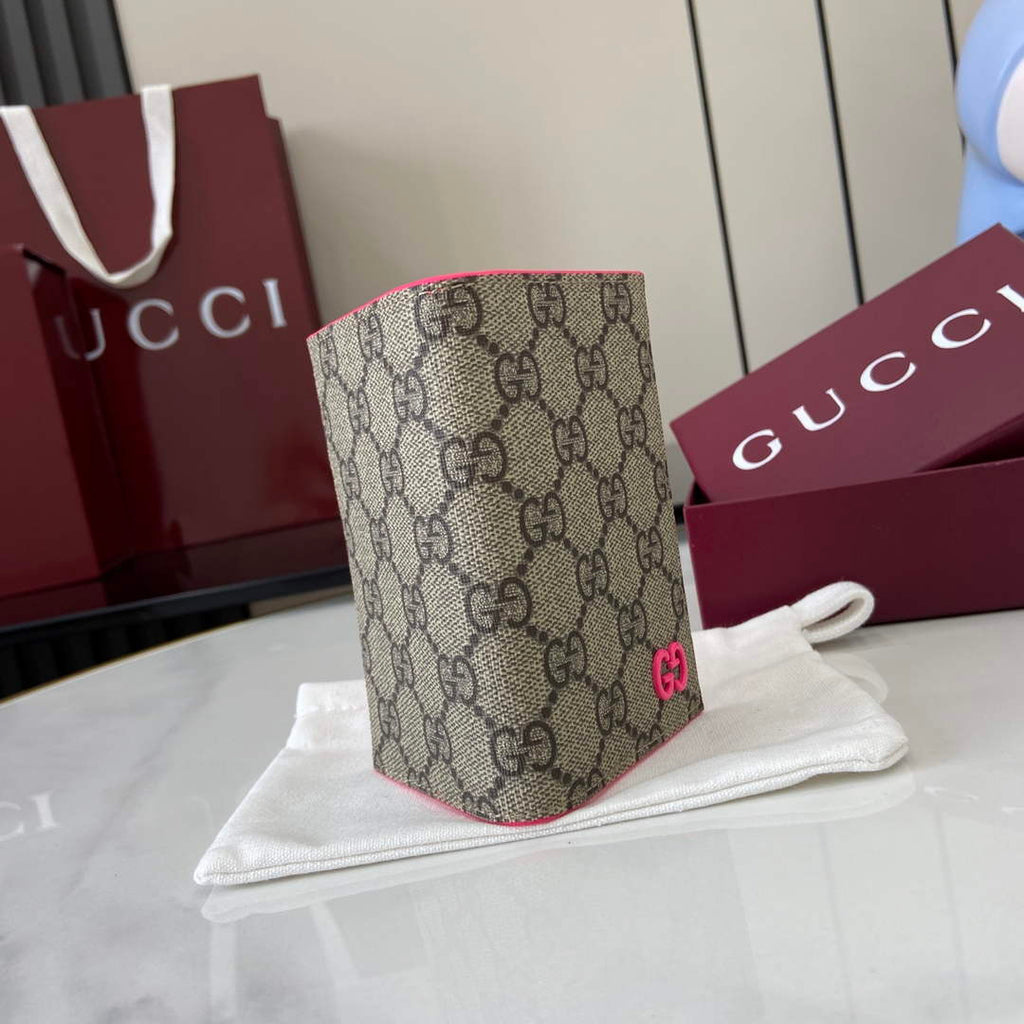 Gucci Bi-color GG long card case 768249 Plum Leather