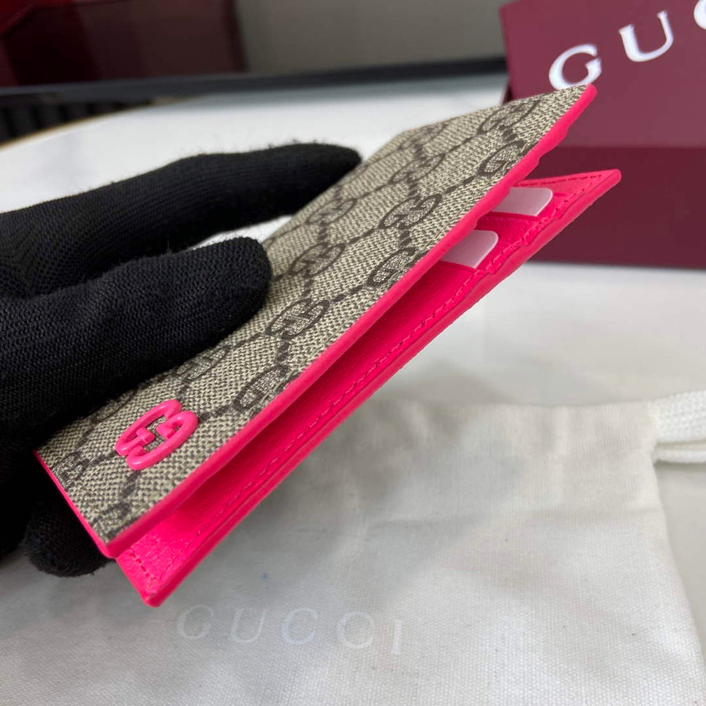 Gucci Bi-color GG long card case 768249 Plum Leather