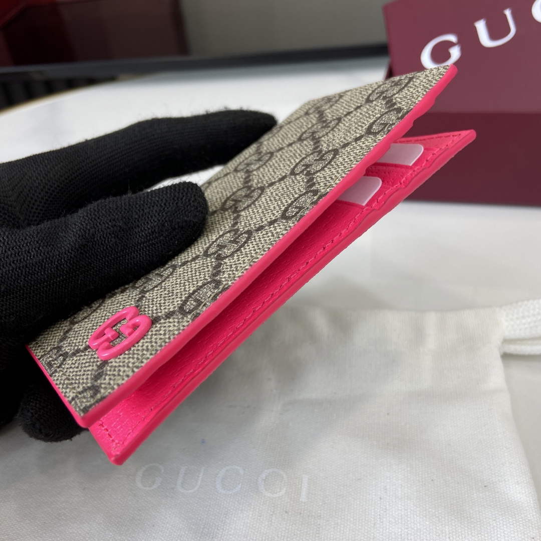 Gucci Bi-color GG long card case 768249 Plum Leather