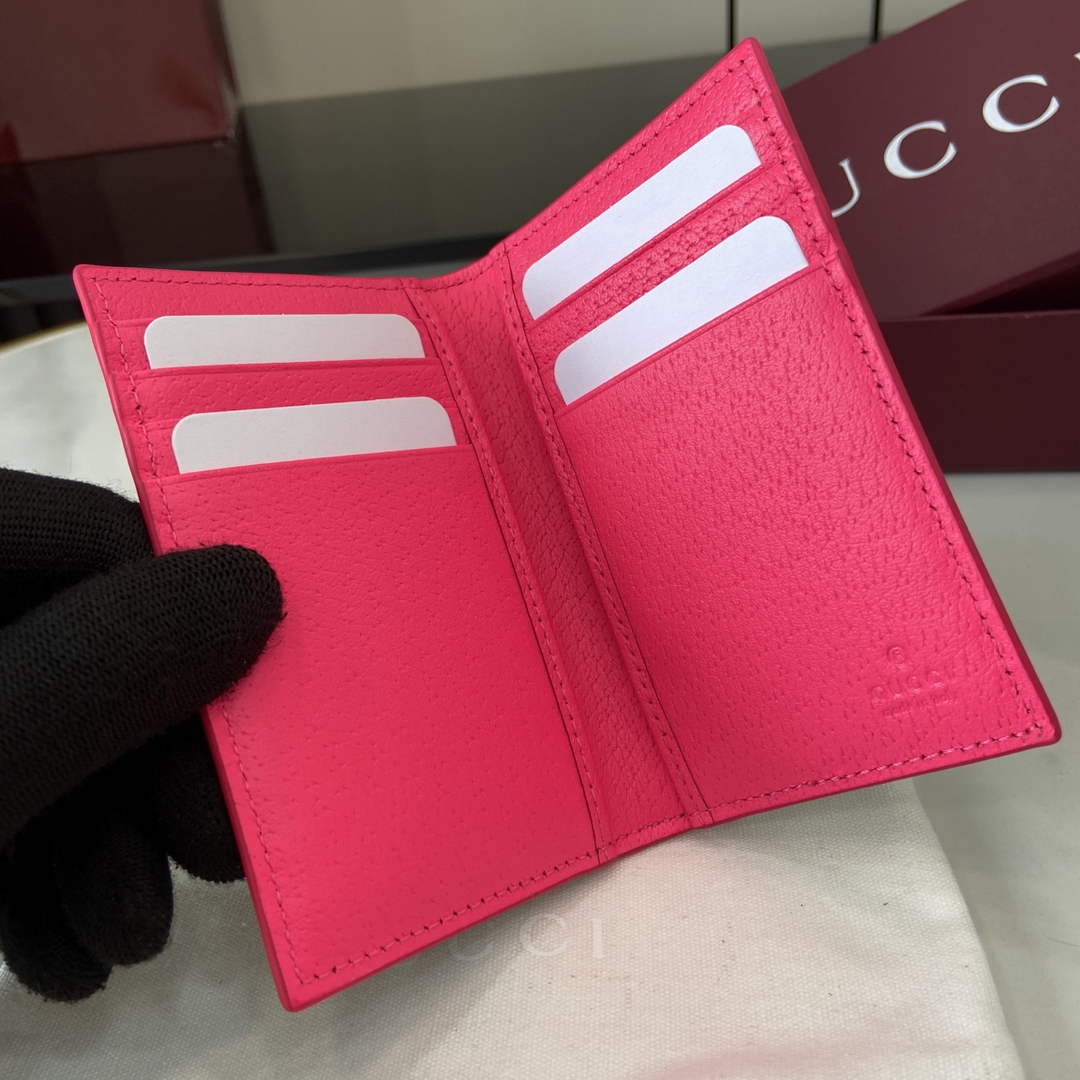 Gucci Bi-color GG long card case 768249 Plum Leather