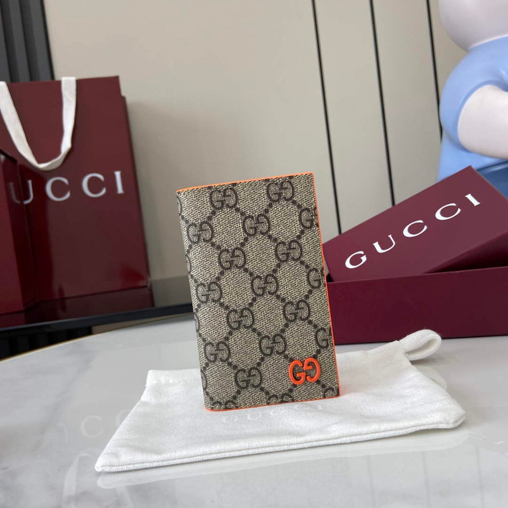Gucci Bi-color GG long card case 768249 Orange Leather