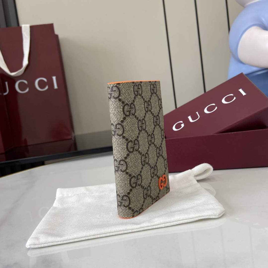 Gucci Bi-color GG long card case 768249 Orange Leather