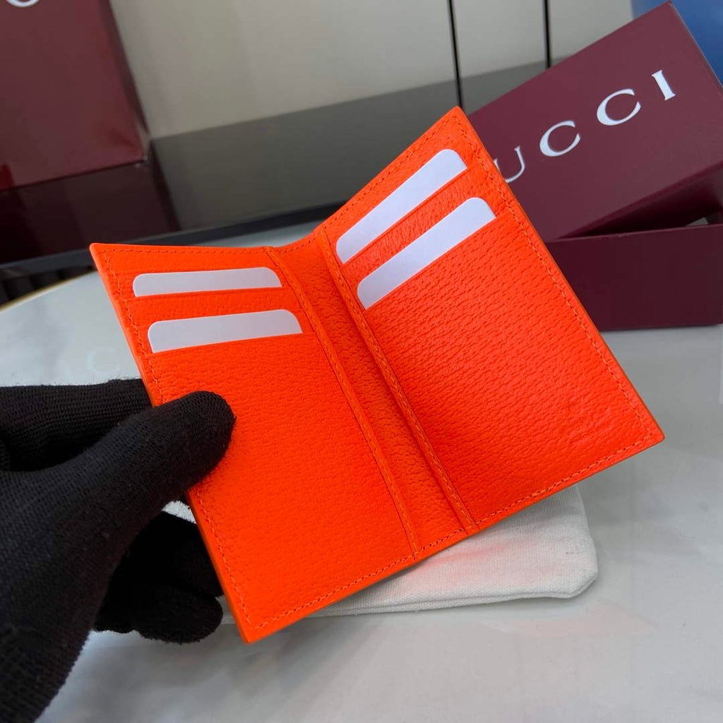 Gucci Bi-color GG long card case 768249 Orange Leather