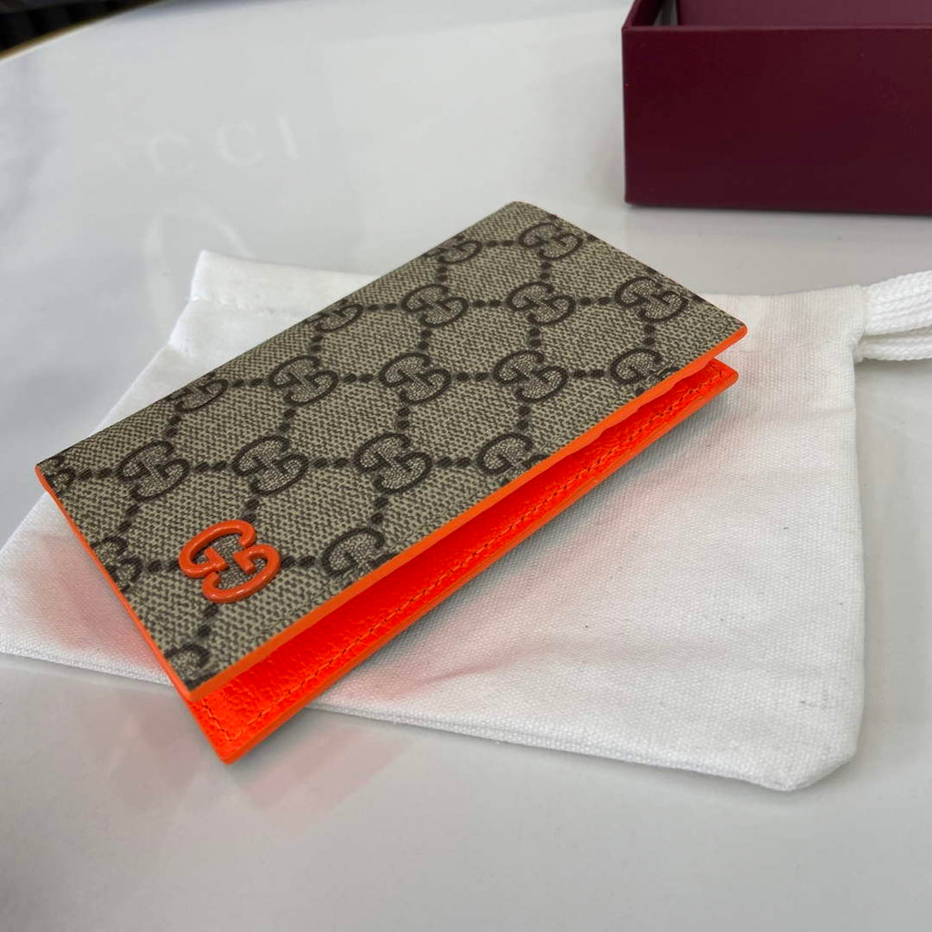 Gucci Bi-color GG long card case 768249 Orange Leather