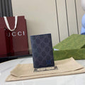 Gucci Bi-color GG long card case 768249 Blue Leather