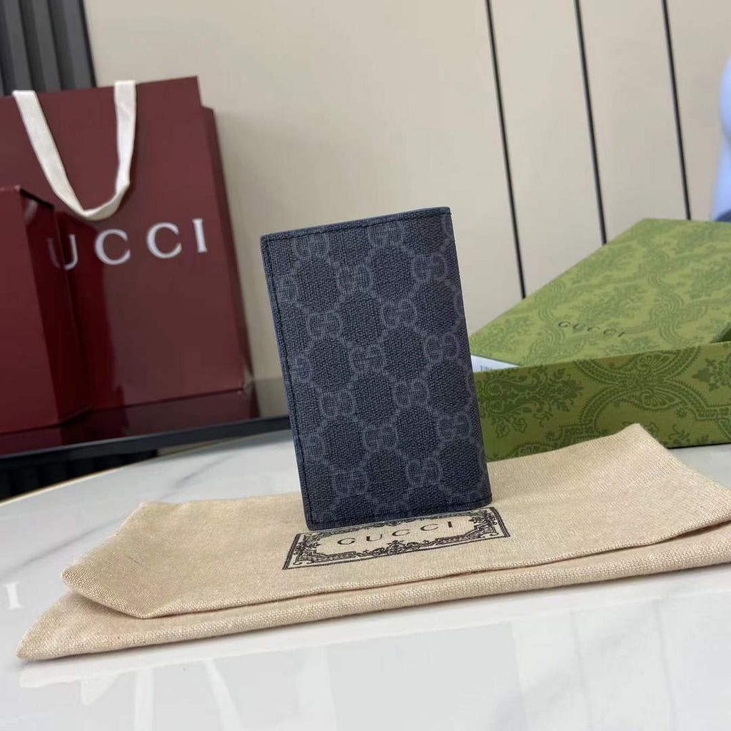 Gucci Bi-color GG long card case 768249 Blue Leather