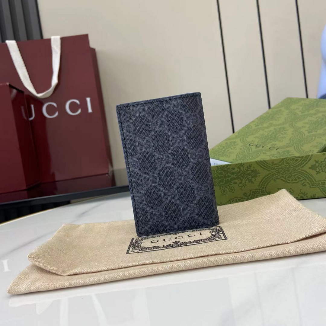 Gucci Bi-color GG long card case 768249 Blue Leather