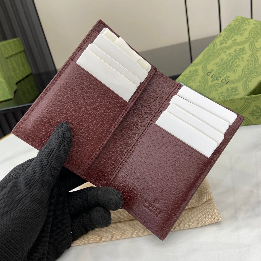 Gucci Rosso Ancora red interior long card case 768249