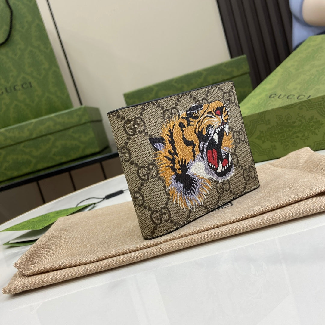Gucci Bifold Wallet GG Supreme 451268 Tiger