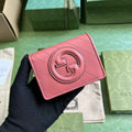 Gucci Blondie card case wallet 760317 in Pink leather ‎