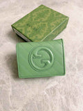 Gucci Blondie card case wallet 760317 in Green leather ‎