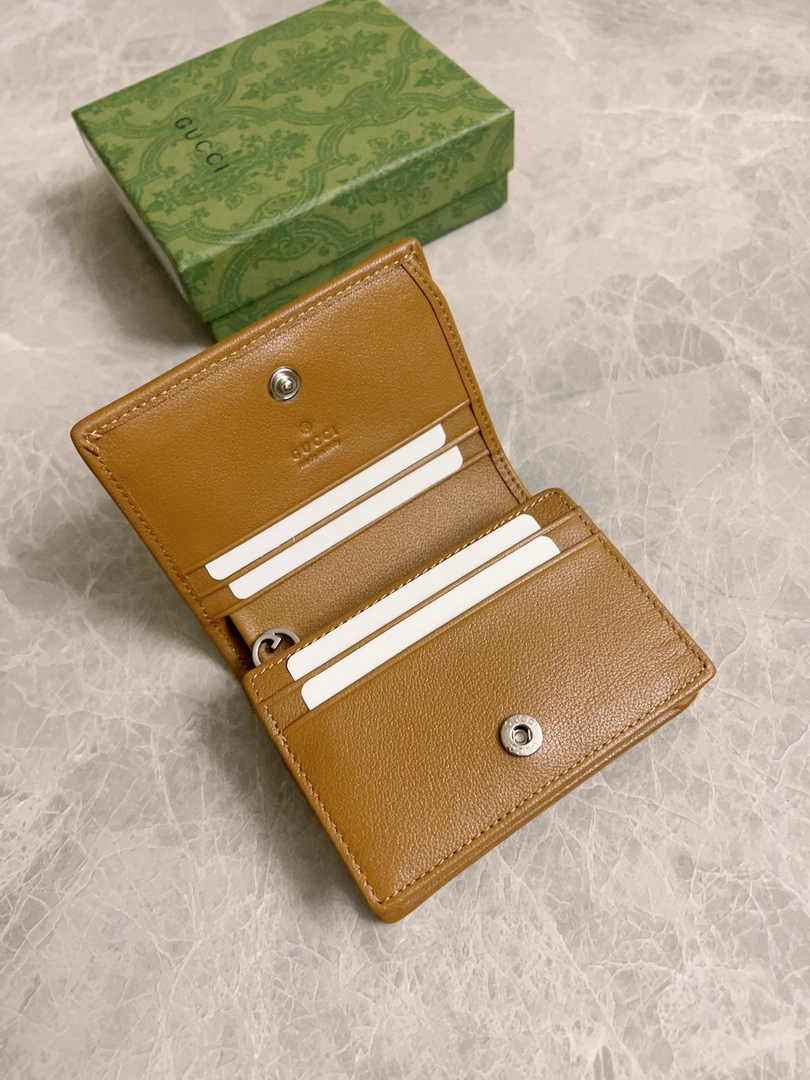 Gucci Blondie card case wallet 760317 in Brown leather ‎