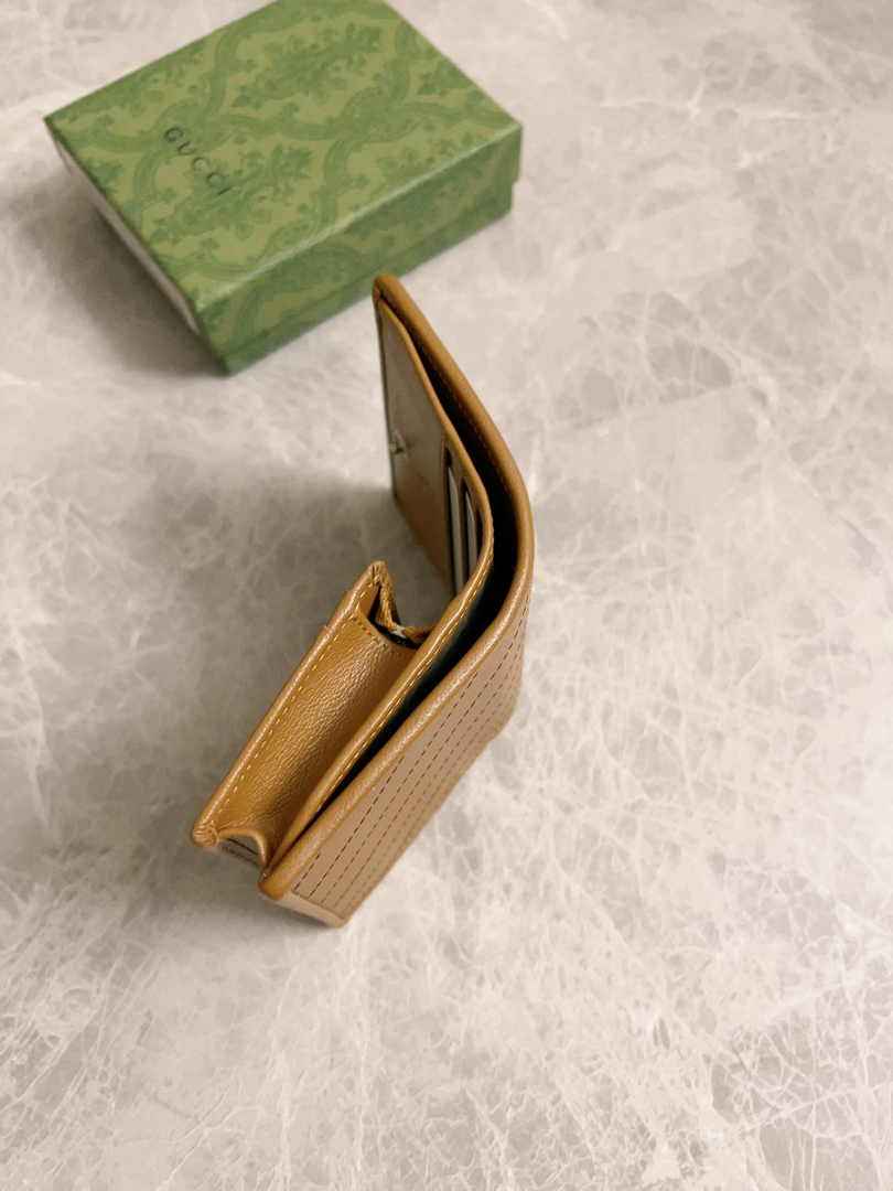 Gucci Blondie card case wallet 760317 in Brown leather ‎