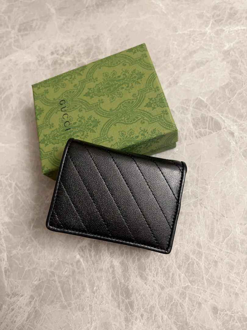 Gucci Blondie card case wallet 760317 in black leather ‎
