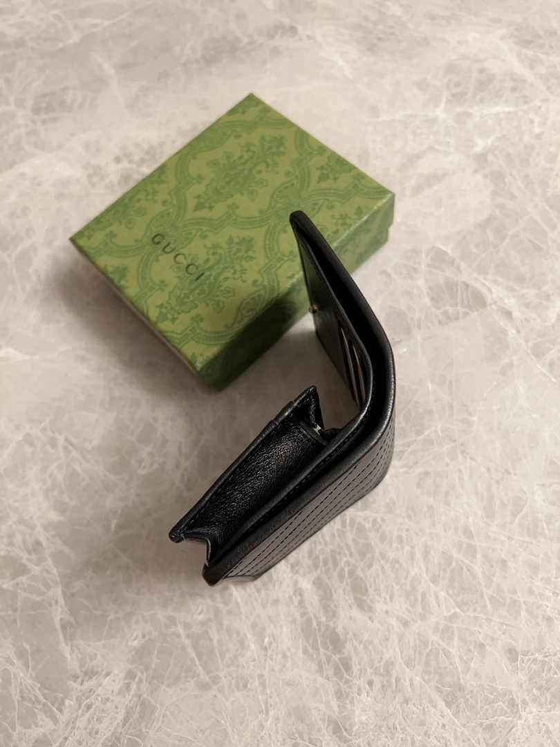 Gucci Blondie card case wallet 760317 in black leather ‎