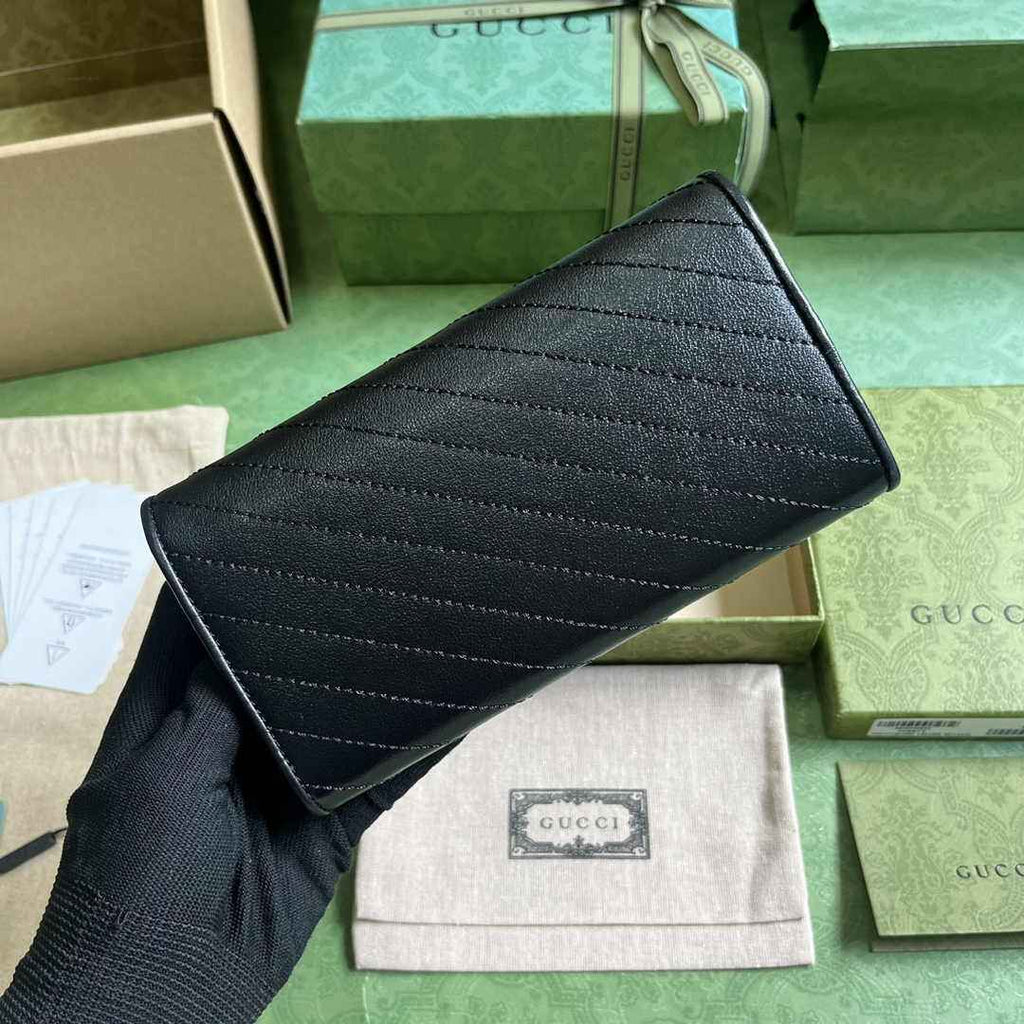 Gucci Blondie continental wallet 760302 in black leather