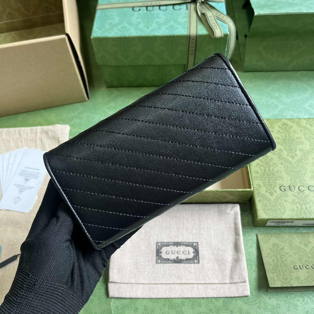 Gucci Blondie continental wallet 760302 in black leather