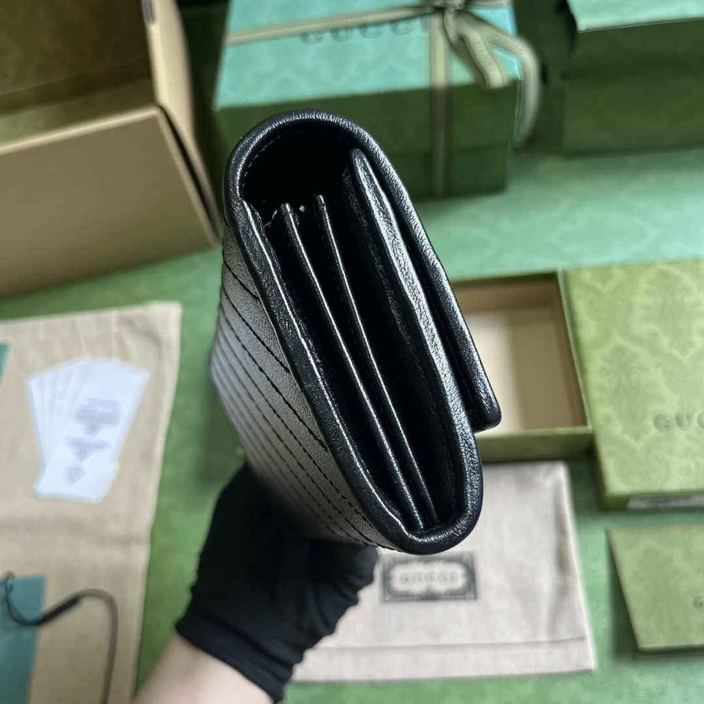 Gucci Blondie continental wallet 760302 in black leather