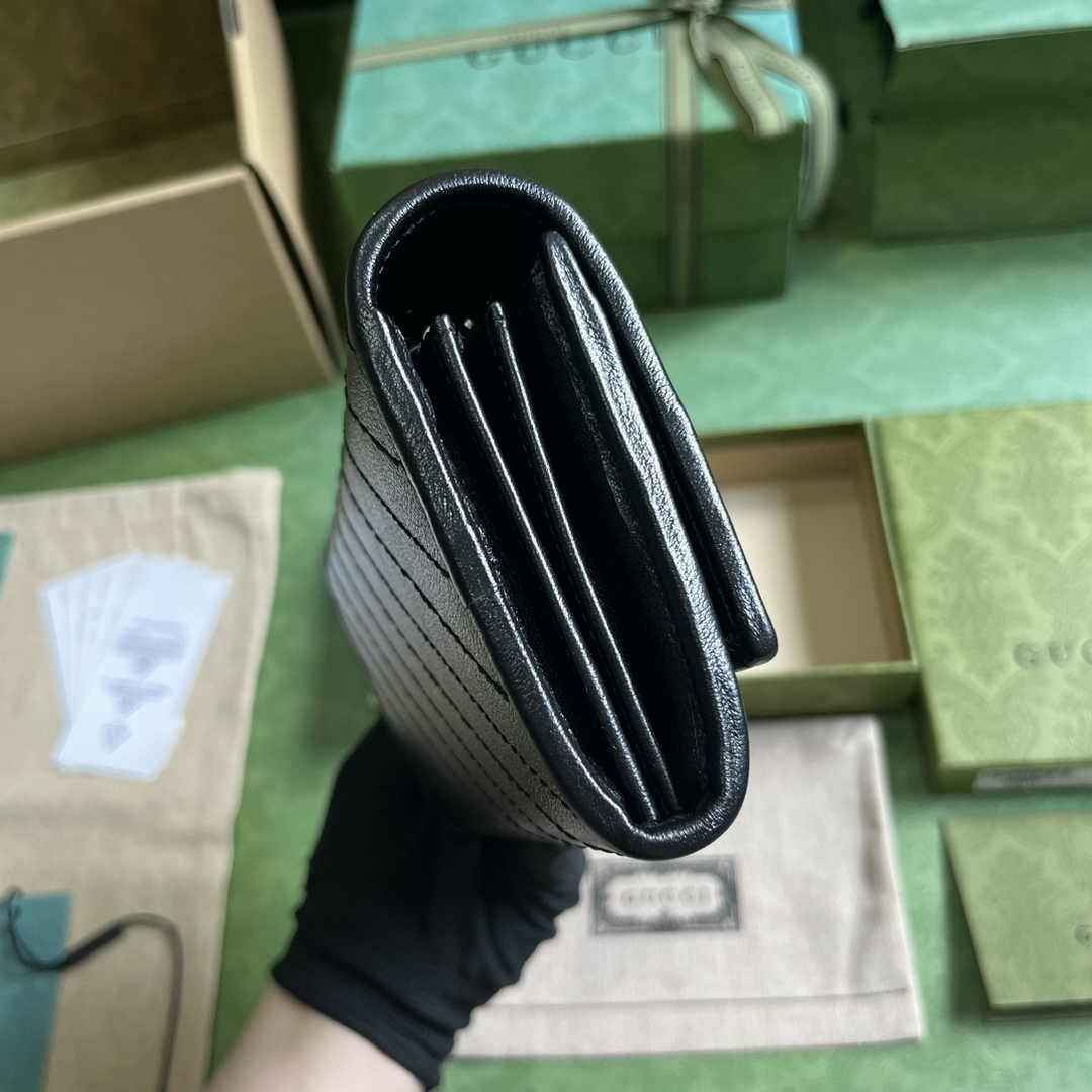 Gucci Blondie continental wallet 760302 in black leather
