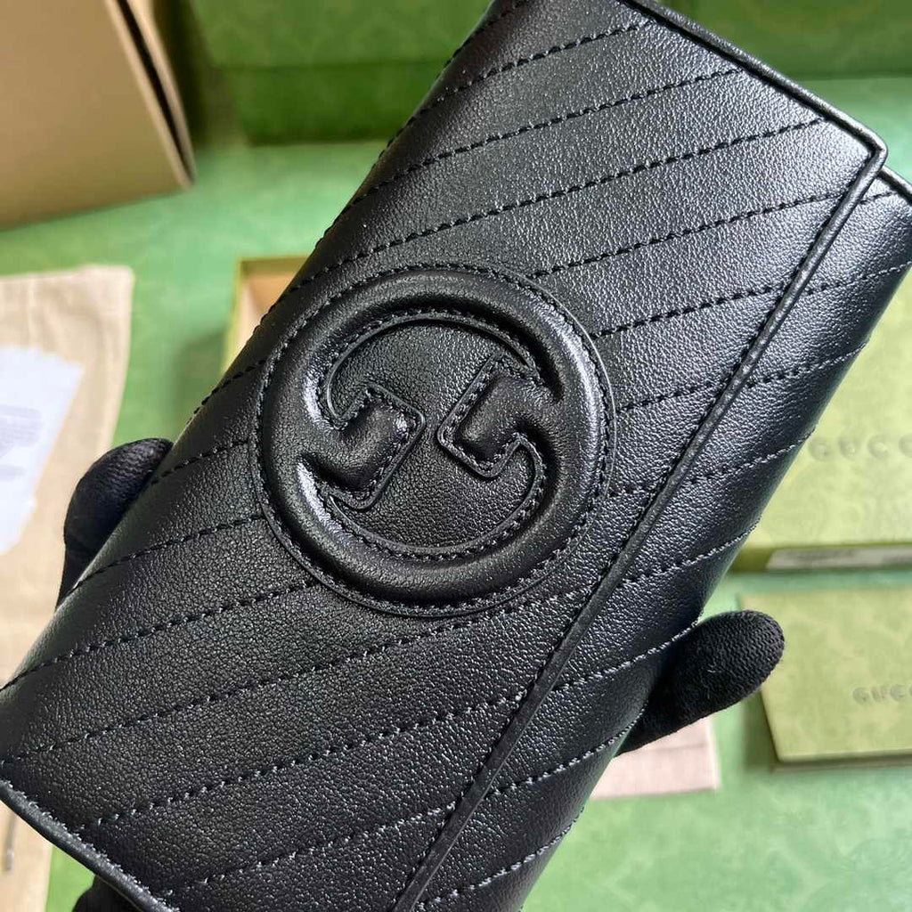 Gucci Blondie continental wallet 760302 in black leather