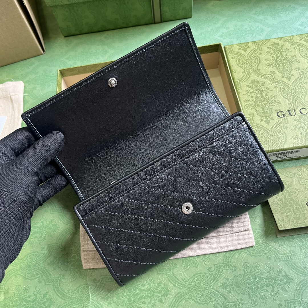 Gucci Blondie continental wallet 760302 in black leather