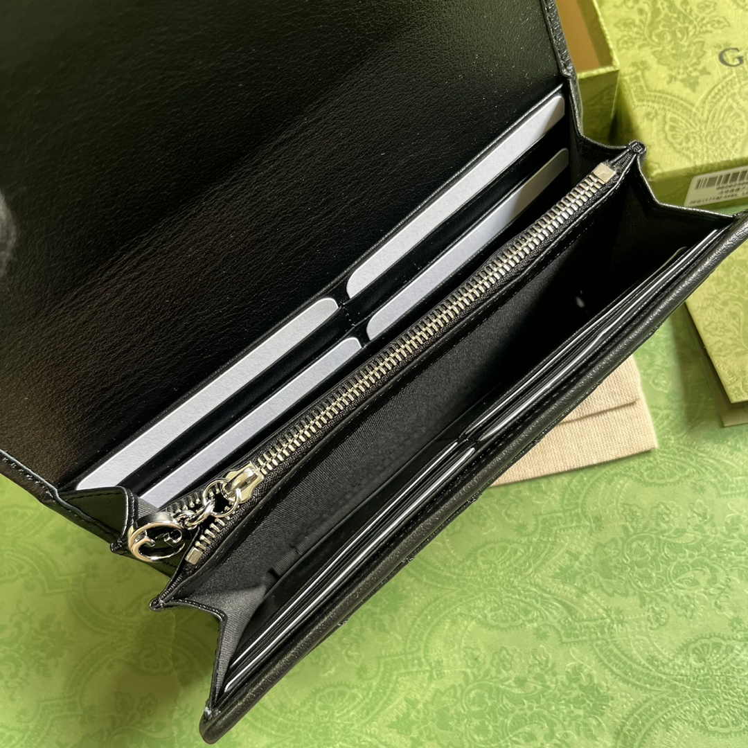 Gucci Blondie continental wallet 760302 in black leather