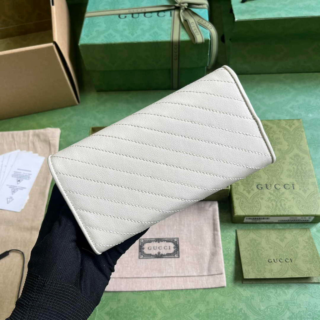 Gucci Blondie continental wallet 760302 in beige leather