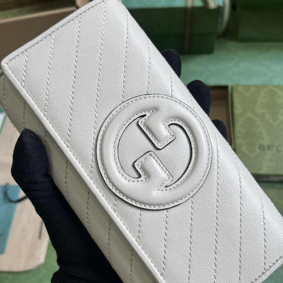 Gucci Blondie continental wallet 760302 in beige leather