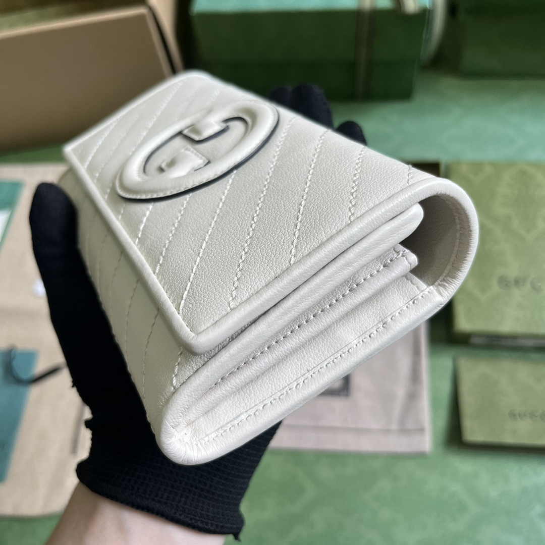 Gucci Blondie continental wallet 760302 in beige leather