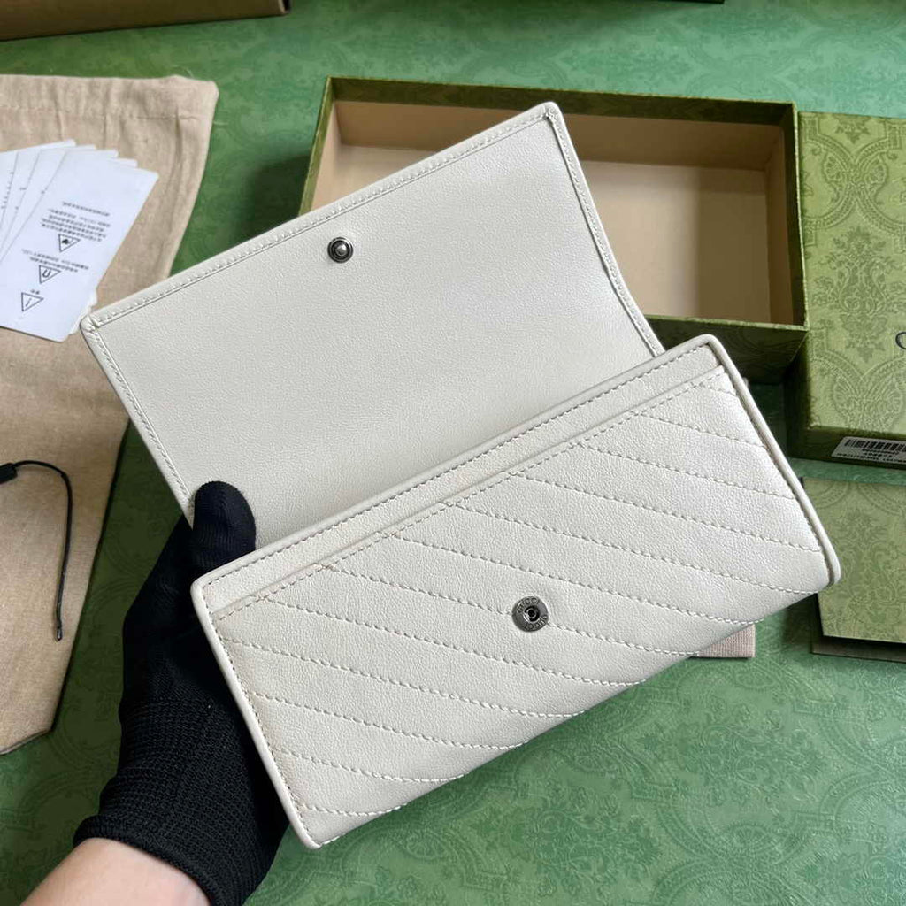 Gucci Blondie continental wallet 760302 in beige leather