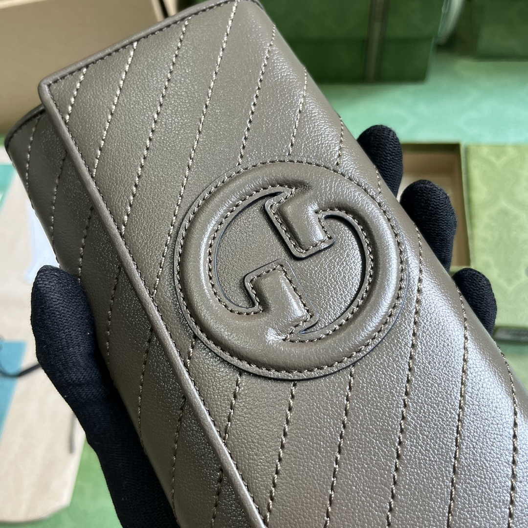Gucci Blondie continental wallet 760302 in dark green leather