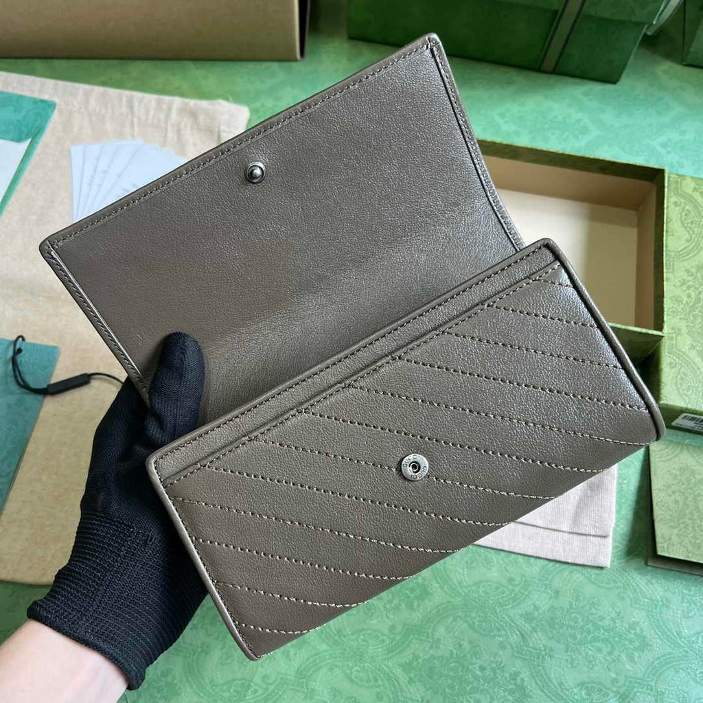 Gucci Blondie continental wallet 760302 in dark green leather
