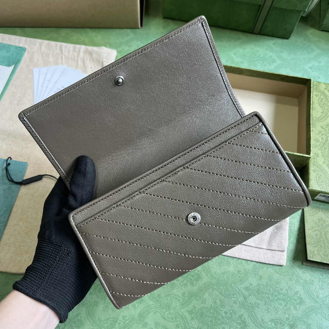 Gucci Blondie continental wallet 760302 in dark green leather